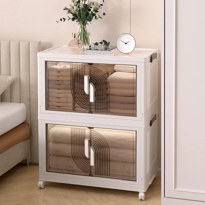 Folding Transparent Storage Box with Lid – 56cm Organizer Folding Storage Box Babs