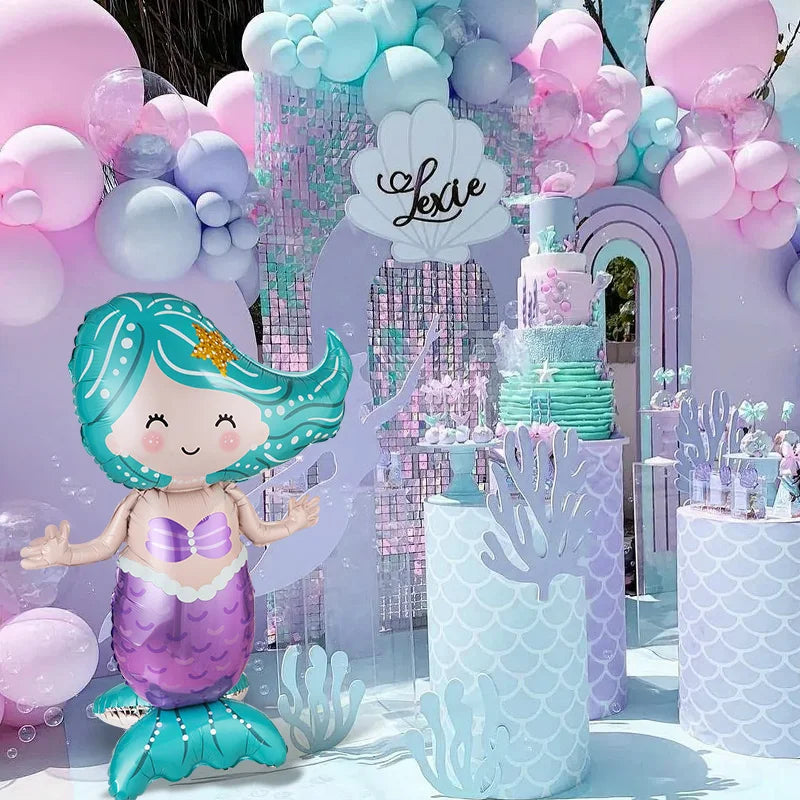 Large Standing Mermaid Foil Balloons – Birthday Party Decor Party Foil Balloons Babs