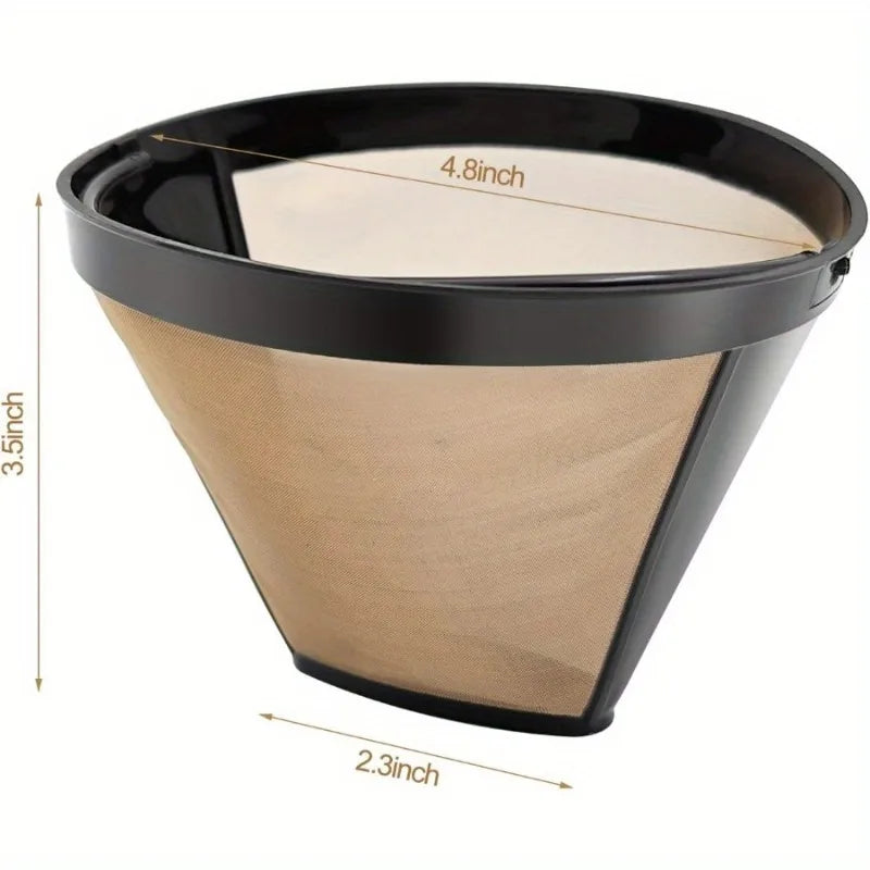 Reusable #4 Cone Gold Coffee Filter – Fits Cuisinart & Ninja Reusable Coffee Filter Babs