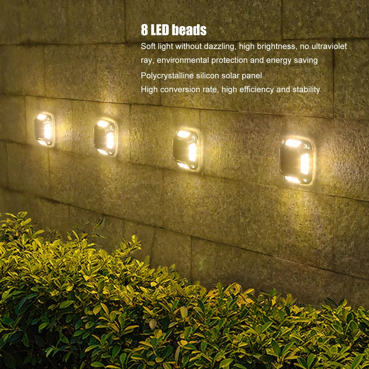 4-Pack Solar Deck Path Lights 8 LED Outdoor Waterproof Garden Solar Garden Lights Babs