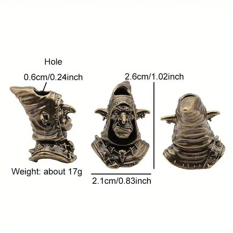 Goblin Brass EDC Paracord Bead Pendant – DIY Lanyard EDC Paracord Bead Babs