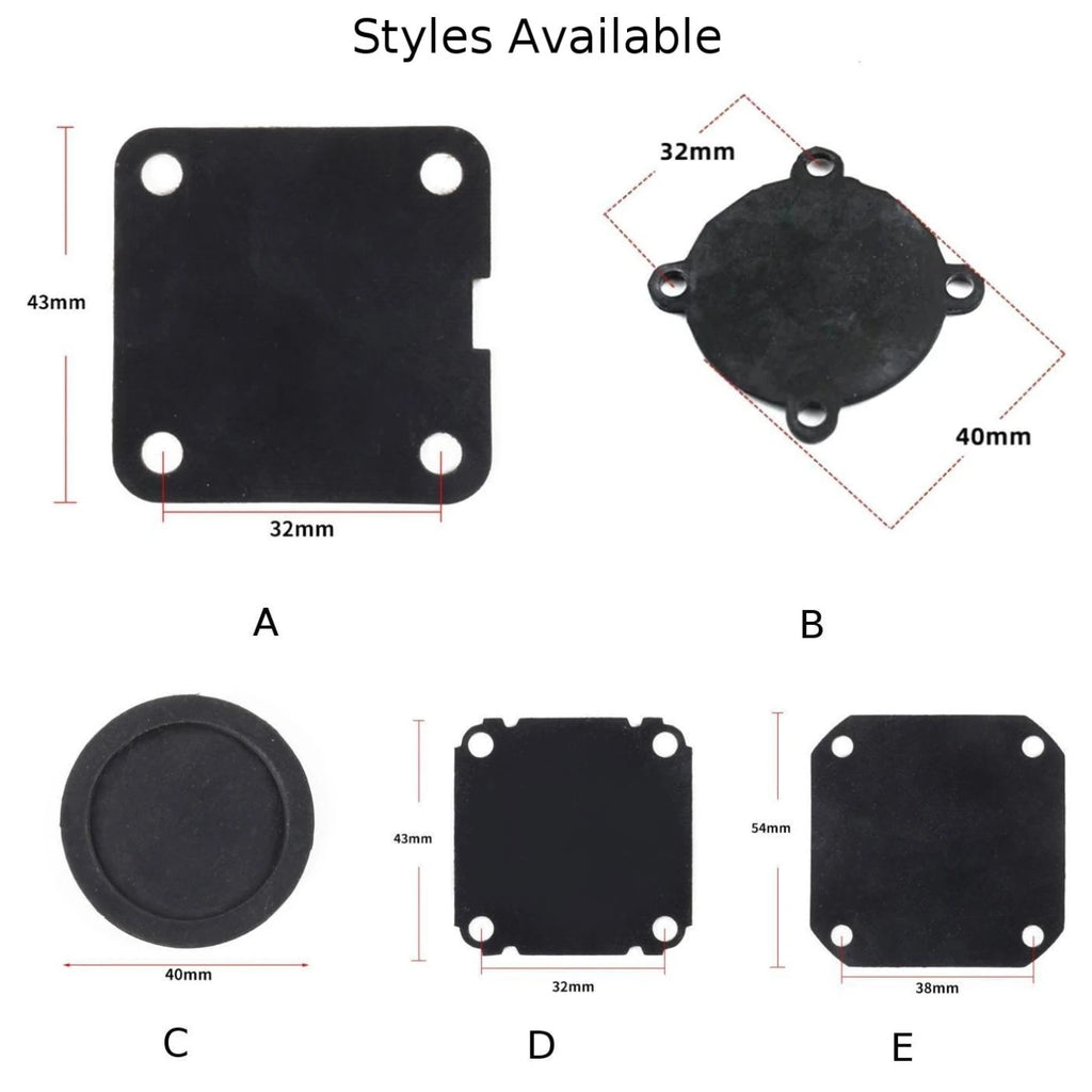 Air Compressor Cylinder Head Rubber Gaskets – Types A–E Compressor Rubber Gasket Babs
