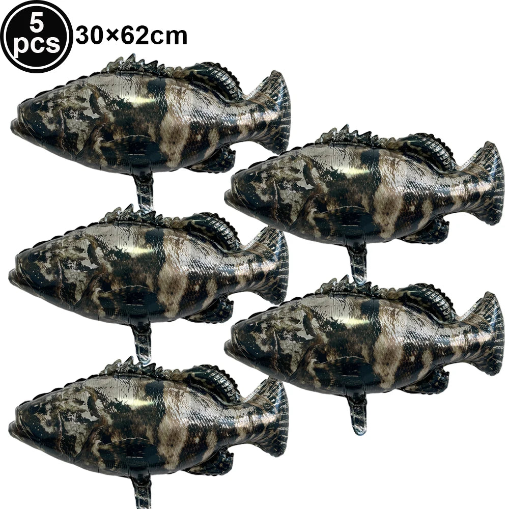 Fish Foil Balloons – Fishing Themed Birthday Party Decor Party Foil Balloons Babs Marble As pictures show