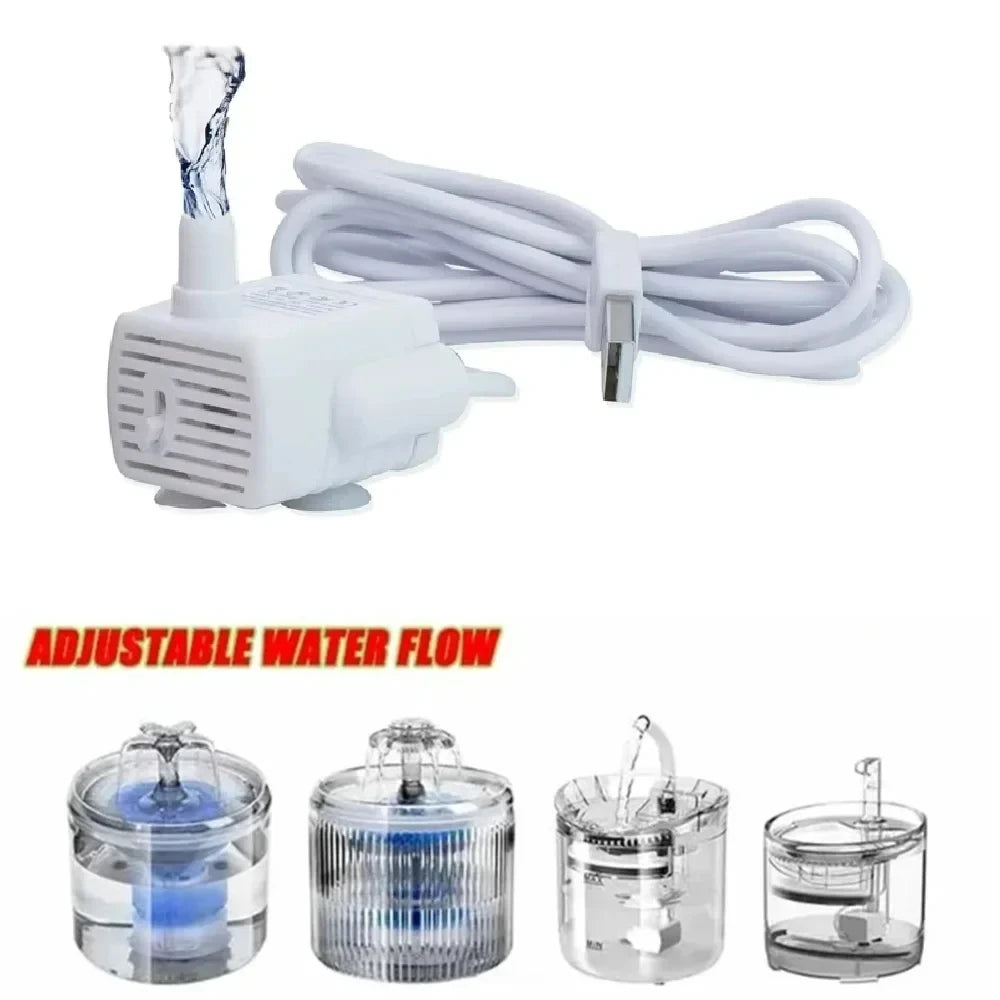 USB Cat Water Fountain Replacement Pump – Quiet Motor Pet Fountain Pump Babs
