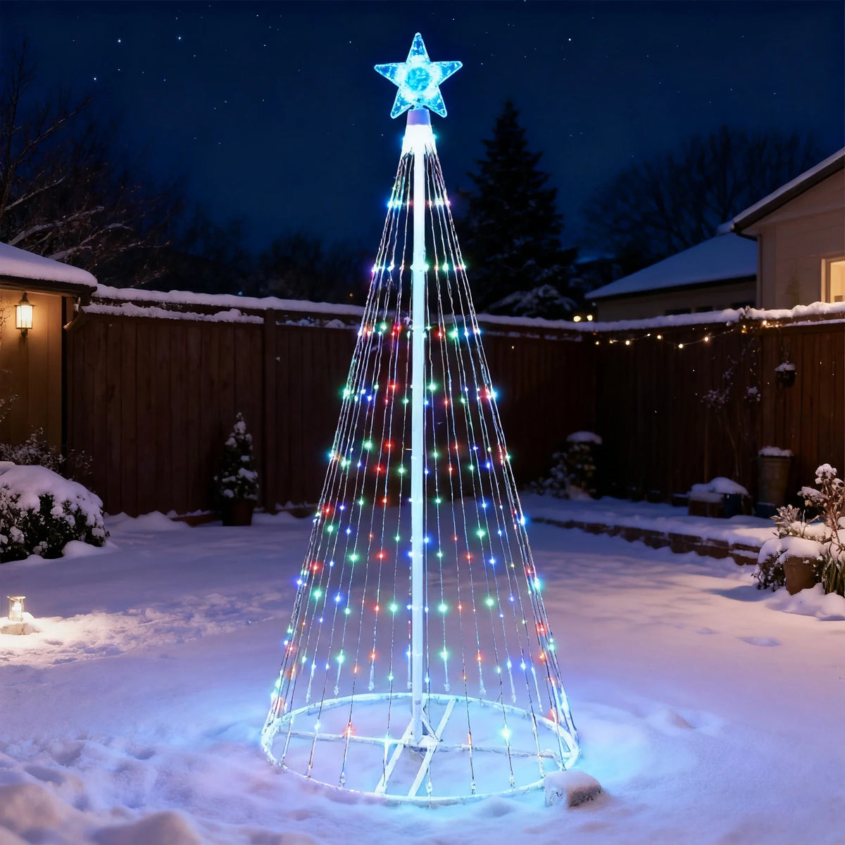 LED Cone Christmas Tree Light – Waterproof & Dimmable Xmas Decor Christmas Tree Light Babs