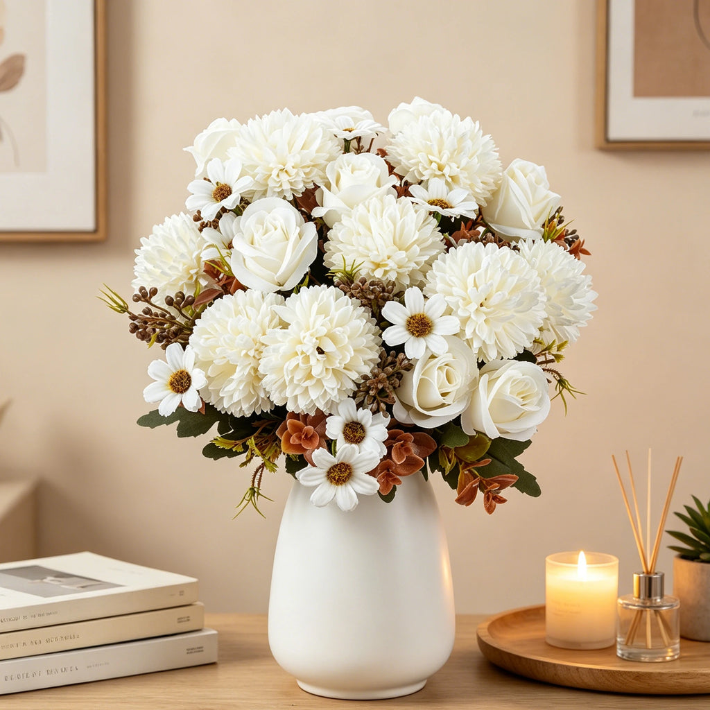 Artificial Silk Rose Bouquet for Wedding & Home Decor Artificial Silk Flowers Babs