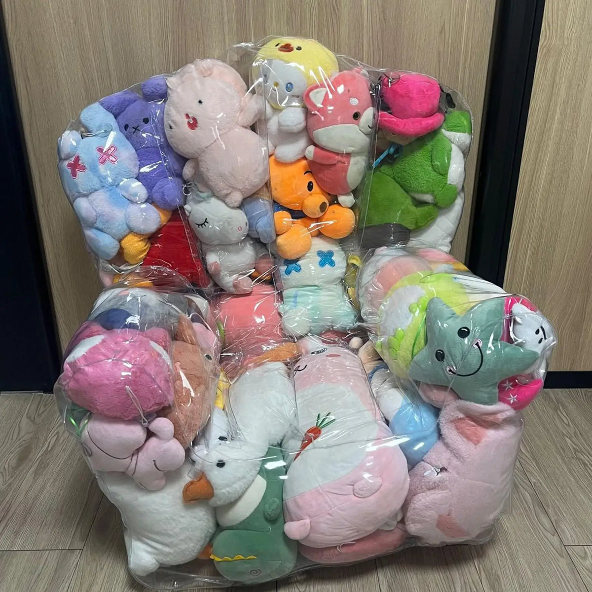 Kids Stuffed Animal Storage Bean Bag Chair – Clear PVC Zipper Toy Storage Bag Babs