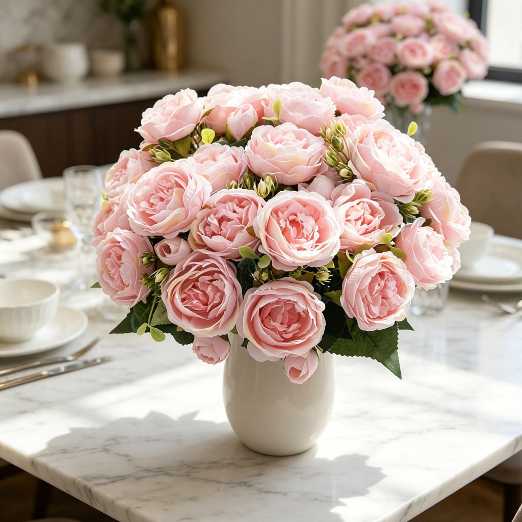 Artificial Silk Peony Bouquet – UV-Resistant Wedding & Home Decor Artificial Flower Bouquet Babs