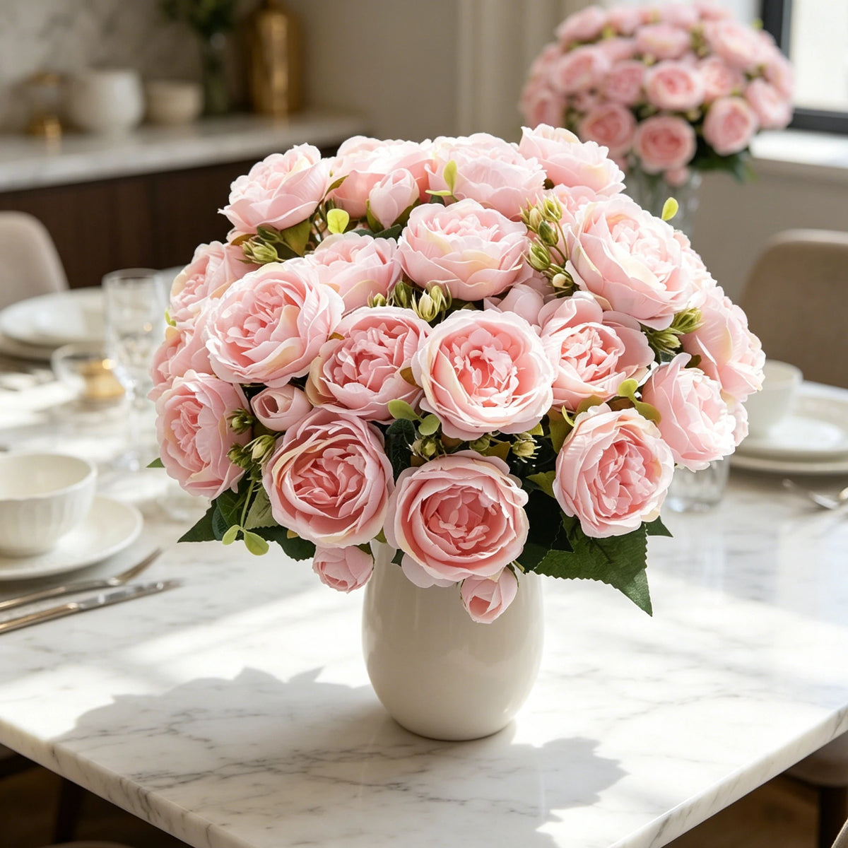 Artificial Silk Peony Bouquet – UV-Resistant Wedding & Home Decor Artificial Flower Bouquet Babs