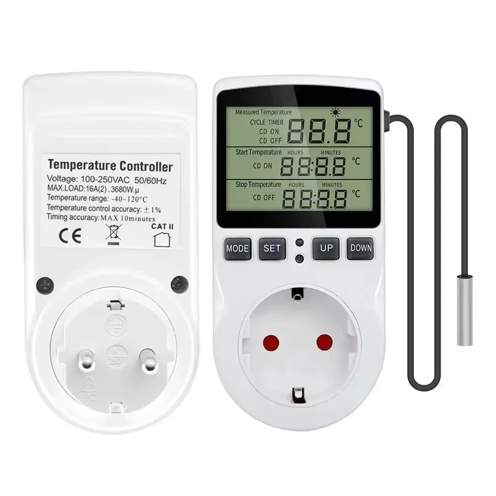 Digital Thermostat Socket with Timer – Heating & Cooling Thermostat Controller Socket Babs