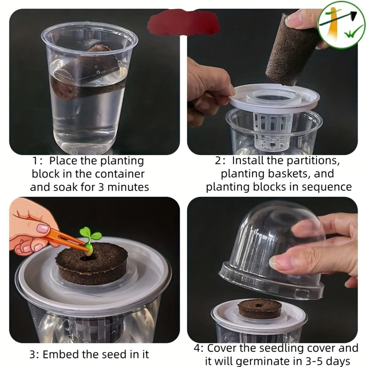 Clear Hydroponic Seed Starter Cup | Transparent Germination Pot Hydroponic Seed Cup Babs