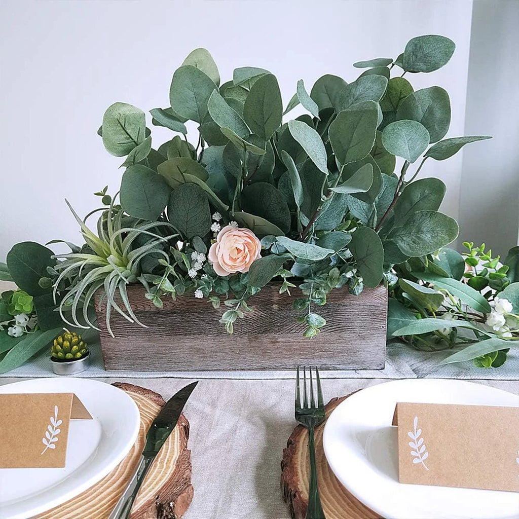10PCS Silk Eucalyptus Artificial Leaves – Wedding & Home Decor Artificial Leaf Stems Babs