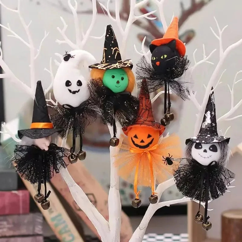Halloween Gnome Hanging Ornaments – Set of 4 Spooky Characters Halloween Hanging Ornament Babs