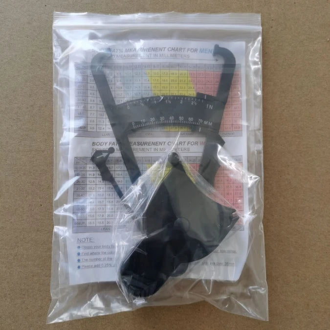 Body Fat Caliper & Waist Tape Measure Set – Fitness Tool Body Measurement Set Babs black