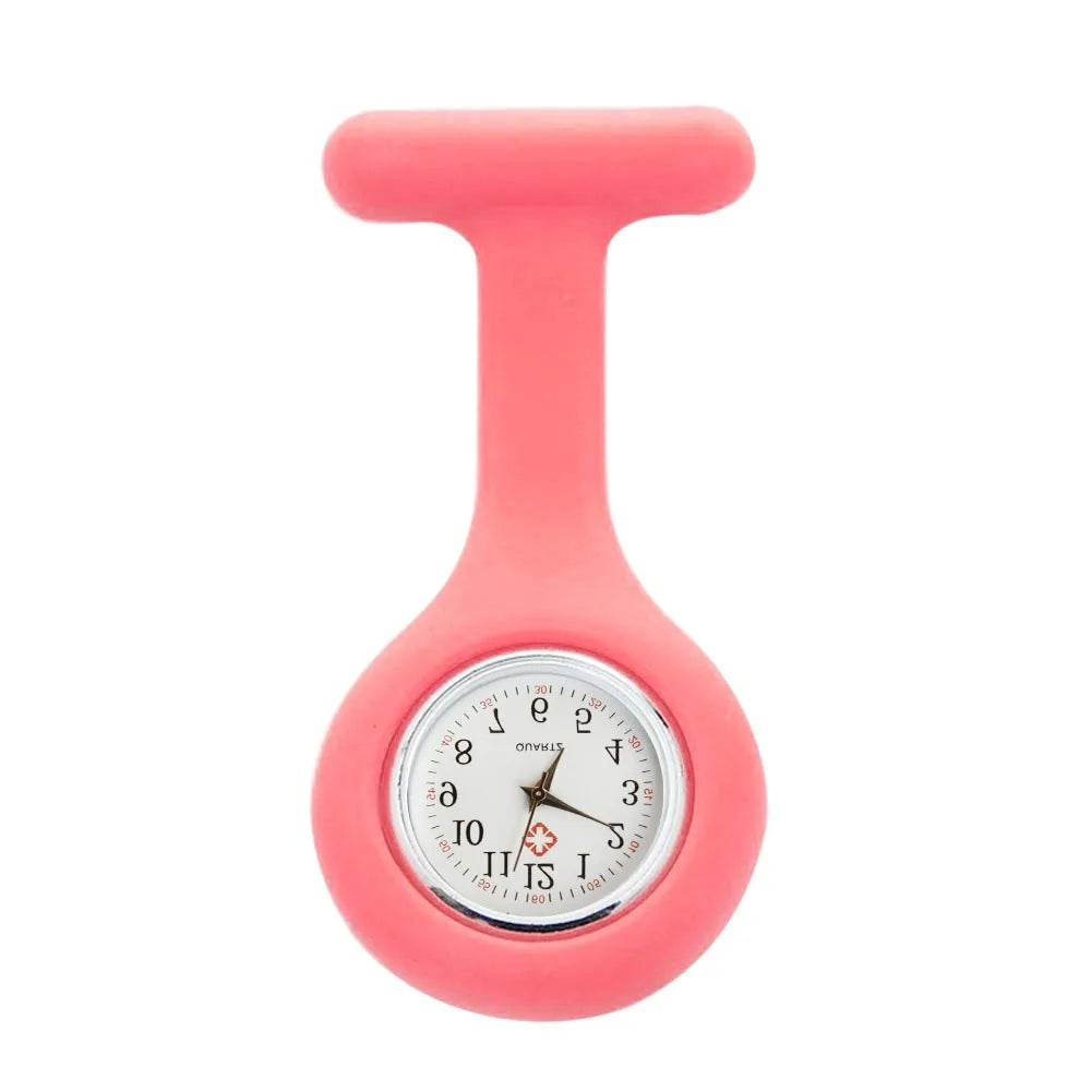 Women's Clip-On Fob Watch – Nurse Brooch Pin Pocket Watch Clip-On Fob Watch Babs pink