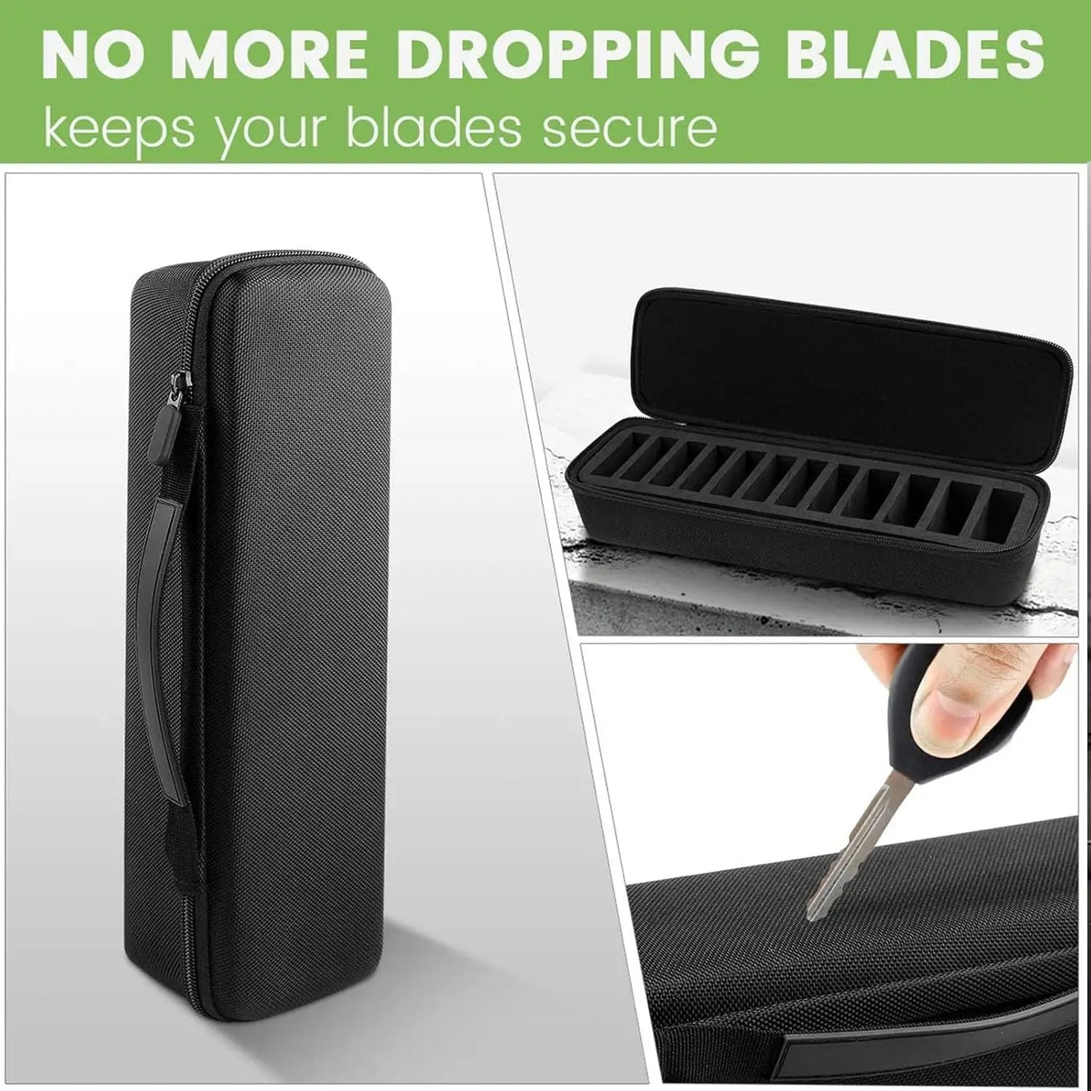 12-Slot Clipper Blade Case – Organizer for Andis & Oster Blades Blade Storage Case Babs
