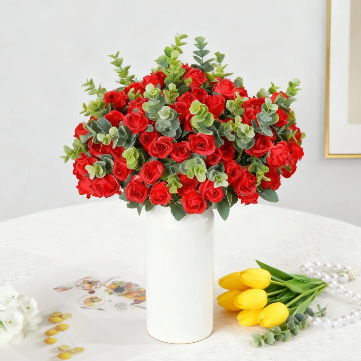 Silk Rose Artificial Bouquet – Wedding & Home Décor Gift Artificial Flower Bouquet Babs