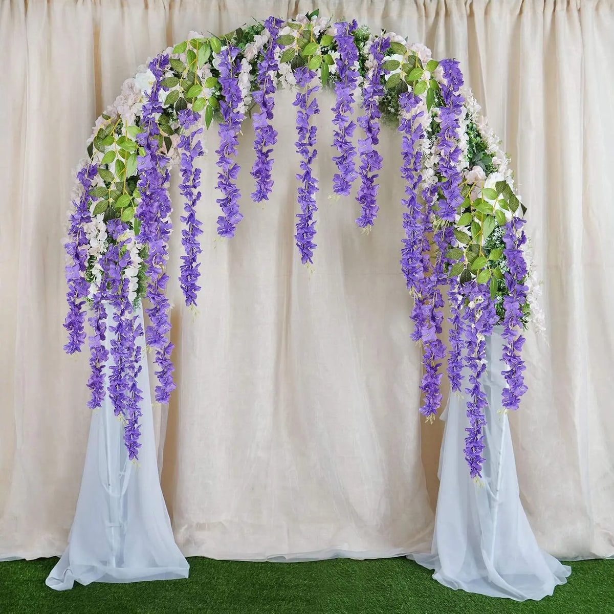 12 Silk Wisteria Flower Vine Garlands – Wedding & Home Décor Artificial Flower Garland Babs