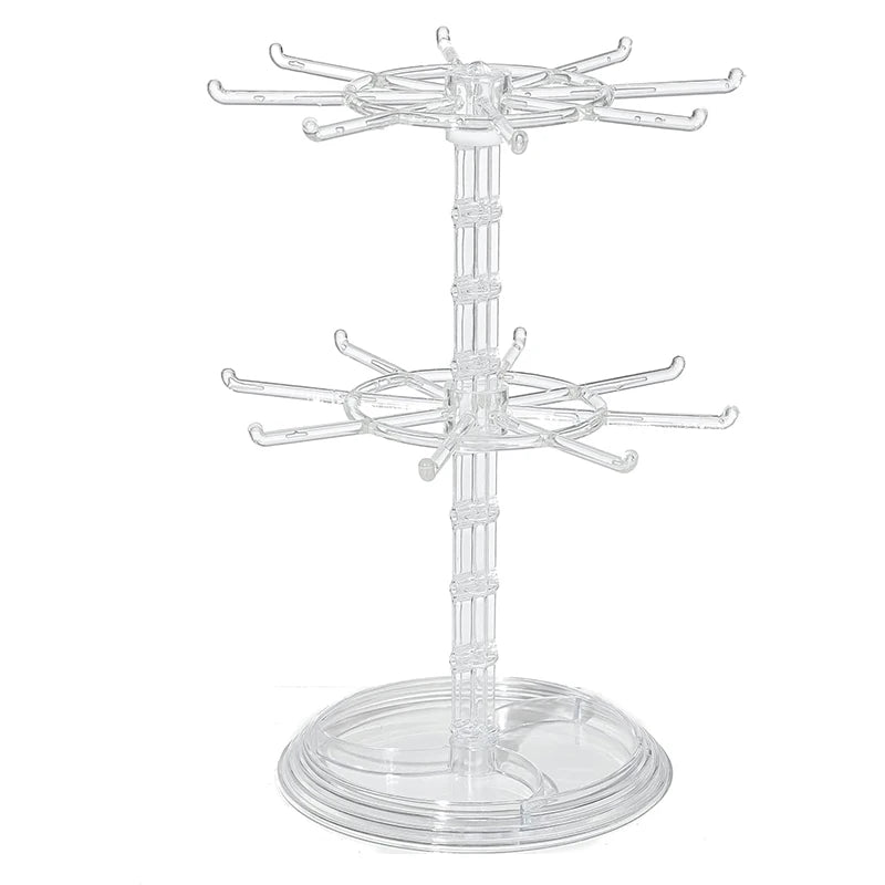 2-Tier Rotating Jewelry Stand – Necklace & Bracelet Organizer Jewelry Display Stand Babs Transparent
