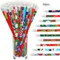 50PCS Christmas Pencils – Holiday Party Favors & Classroom Gifts Holiday Novelty Pencils Babs Mixed Color