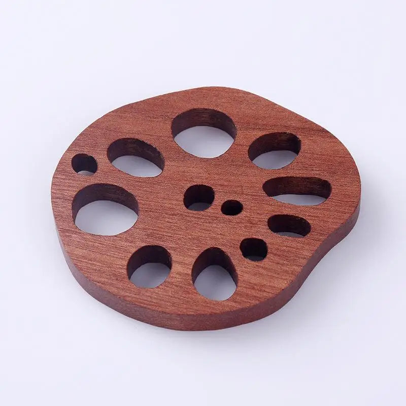 2pcs Lotus Root Slice Wood Coasters – Tea & Kitchen Insulation Pad Wood Coaster Set Babs