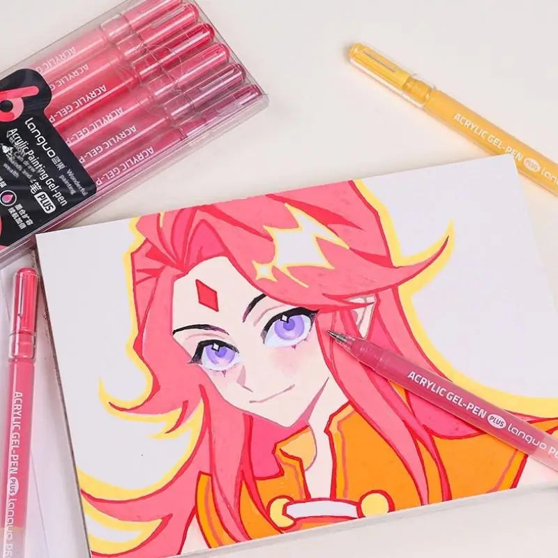 6-Color Gel Pen Set – Acrylic Painting & Writing Markers Gel Pen Set Babs