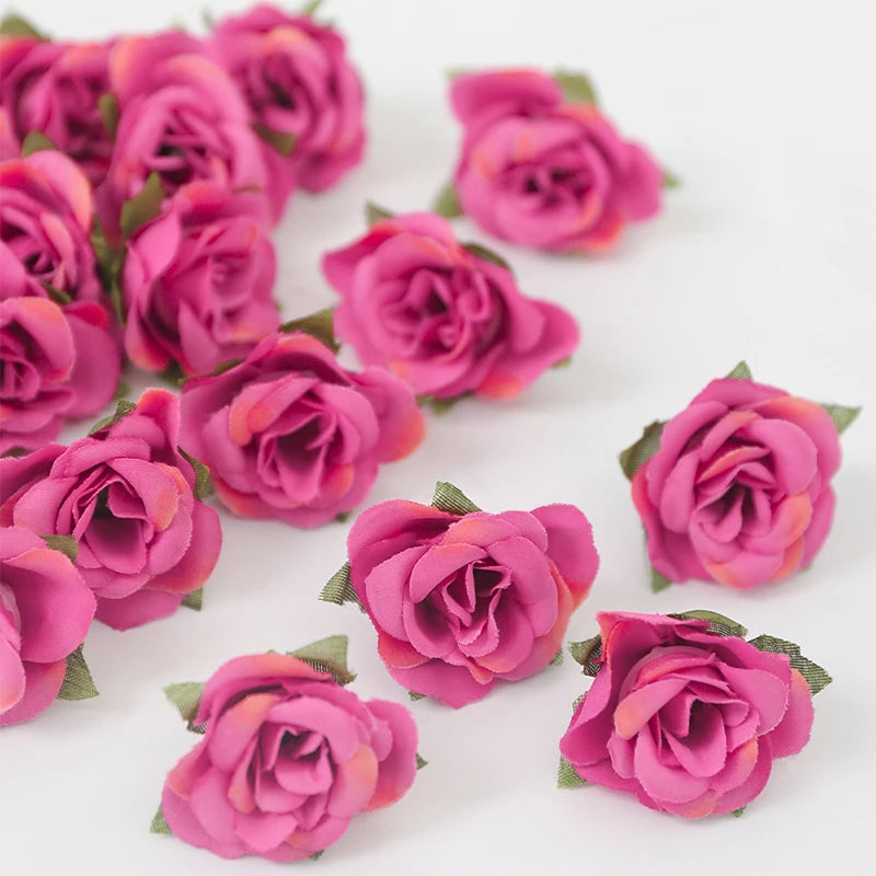 20Pcs Mini Silk Rose Flower Heads for DIY Wedding & Home Decor Artificial Flower Heads Babs