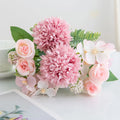Silk Chrysanthemum Rose Artificial Flowers – Wedding & Home Décor Artificial Flower Bouquet Babs color 8 4 pcs