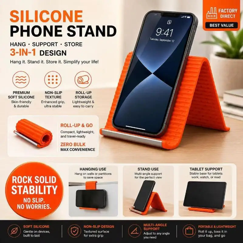HUXUAN Foldable Metal Phone Stand | Portable Multi-Angle Holder Phone Stand Holder Babs