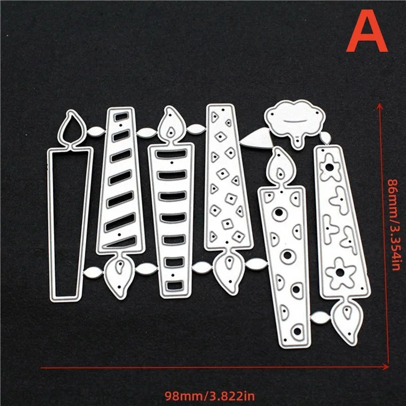 Birthday Candle Metal Cutting Dies Scrapbooking Stencil Template Metal Cutting Die Babs