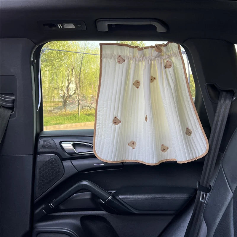 Cartoon Embroidered Baby Car Window Sunshade UV Curtain Baby Car Sunshade Babs