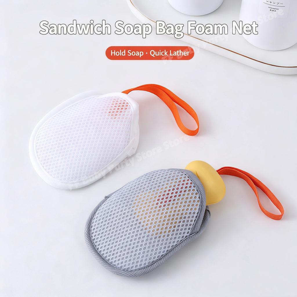 Foaming Soap Bag Net Mesh Exfoliating Bath Sponge Bubble Maker Exfoliating Bath Sponge Babs
