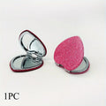 Heart Shape Double-Sided Portable Makeup Mirror | Gift Compact Makeup Mirror Babs Pink