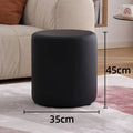 Nordic Pine Wood Ottoman Stool – Modern Cushioned Vanity Pouf Ottoman Stool Pouf Babs Black large