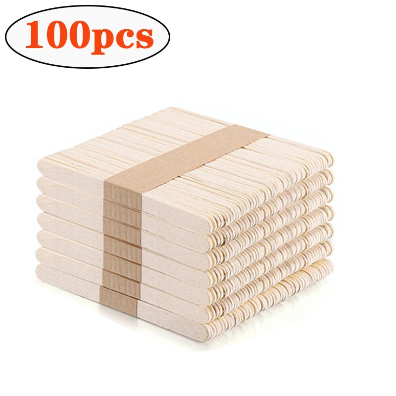 100pcs Natural Birch Wood Popsicle Sticks for DIY Crafts Wood Craft Sticks Babs 100PCS