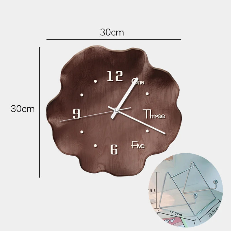 Oeny Nordic Silent Desk Clock – Modern 30cm Home Décor Decorative Desk Clock Babs Dark Color
