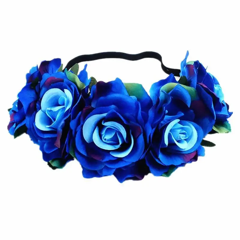 10-Pack Rose Flower Headband Wreath – Wedding & Party Set