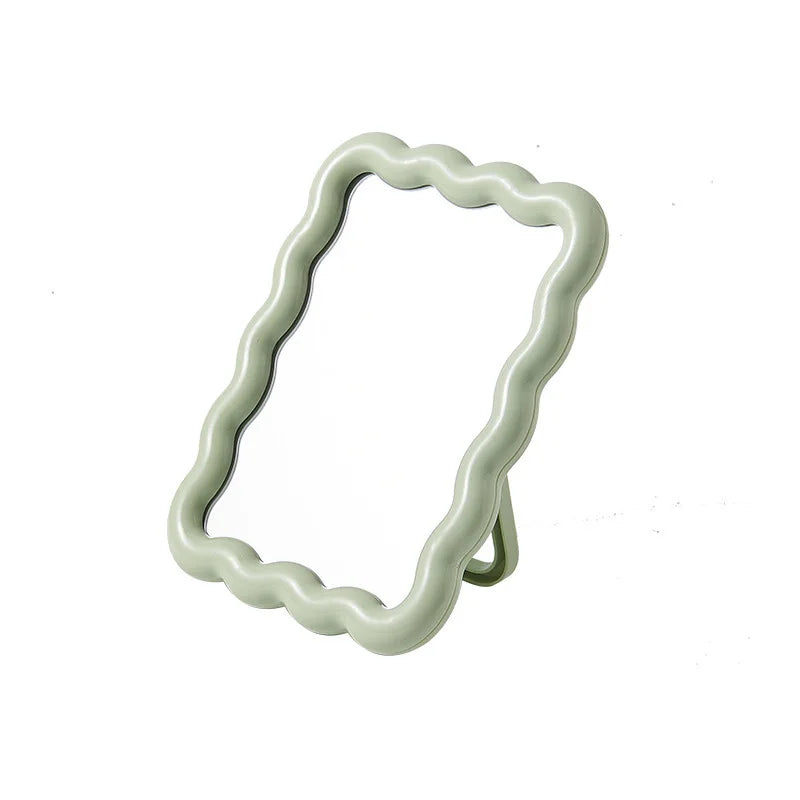 Cute Wavy Makeup Mirror – Tabletop & Wall Mount | Babs Decorative Makeup Mirror Babs Green