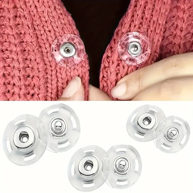 Invisible Snap Buttons for Shirts & Sweaters – 5/10 Pairs Clothing Snap Buttons Babs