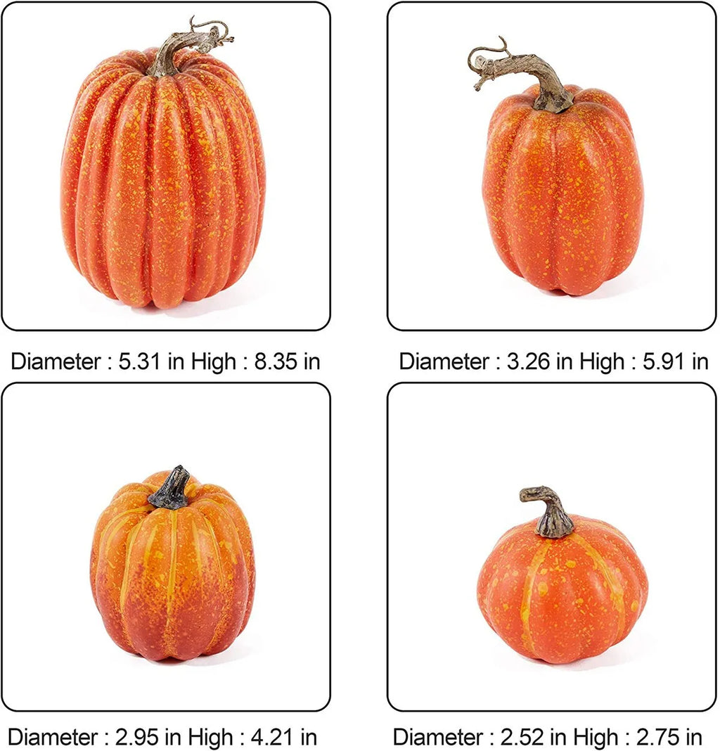 7pcs Artificial Foam Pumpkins – Halloween & Thanksgiving Décor Set Artificial Holiday Decor Babs