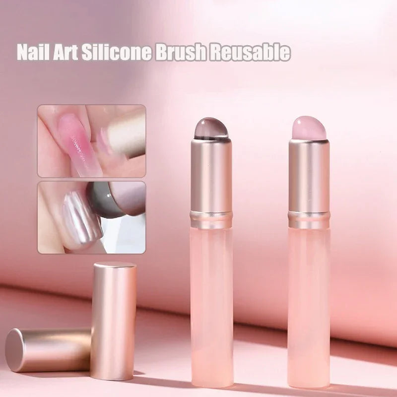Silicone Nail Art Brush – Mirror Powder & Gradient Pen Nail Art Tool Babs
