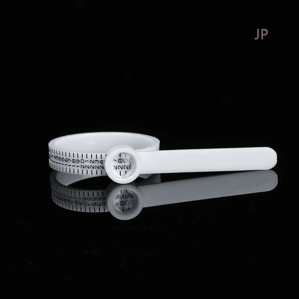 Ring Sizer Measuring Tool – Plastic US Size 1–17 Soft Ruler Ring Sizer Tool Babs Magnifier-JP WHITE