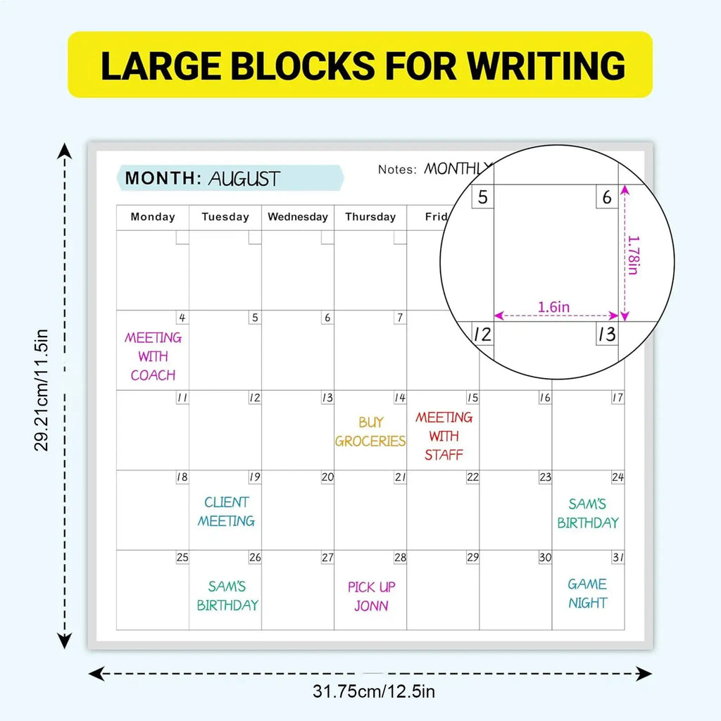 Dry Erase Yearly Whiteboard Calendar – 12-Month Planner Whiteboard Wall Calendar Babs