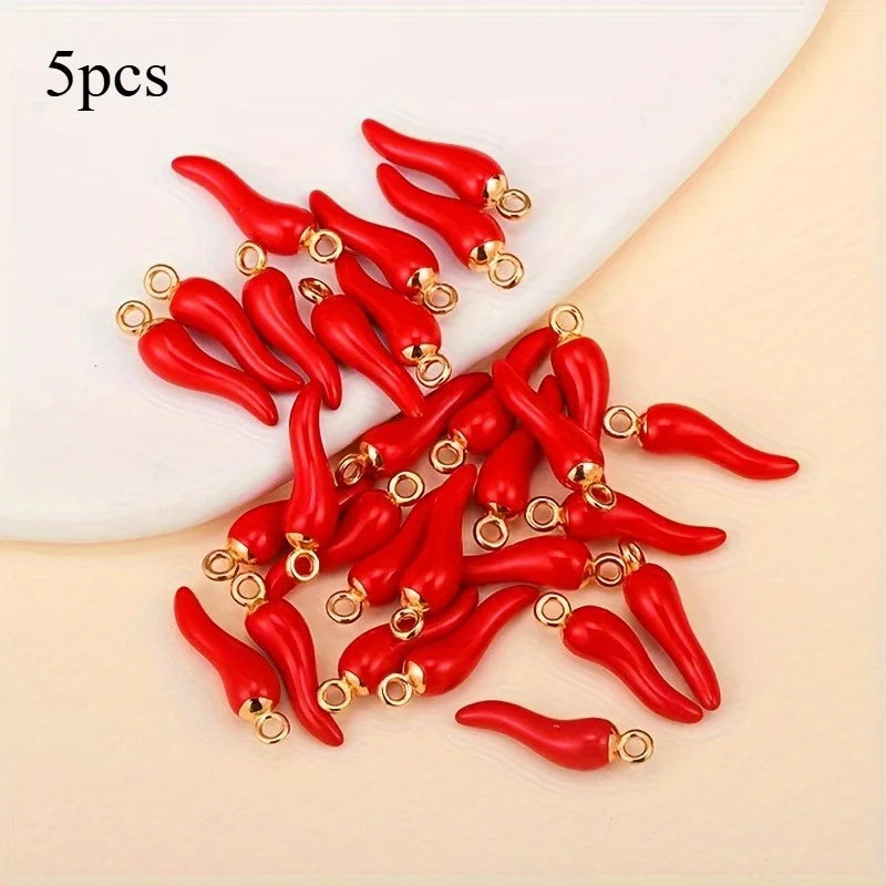 3D Red Chili Stainless Steel Charms for DIY Jewelry Making DIY Jewelry Charms Babs 5pcs