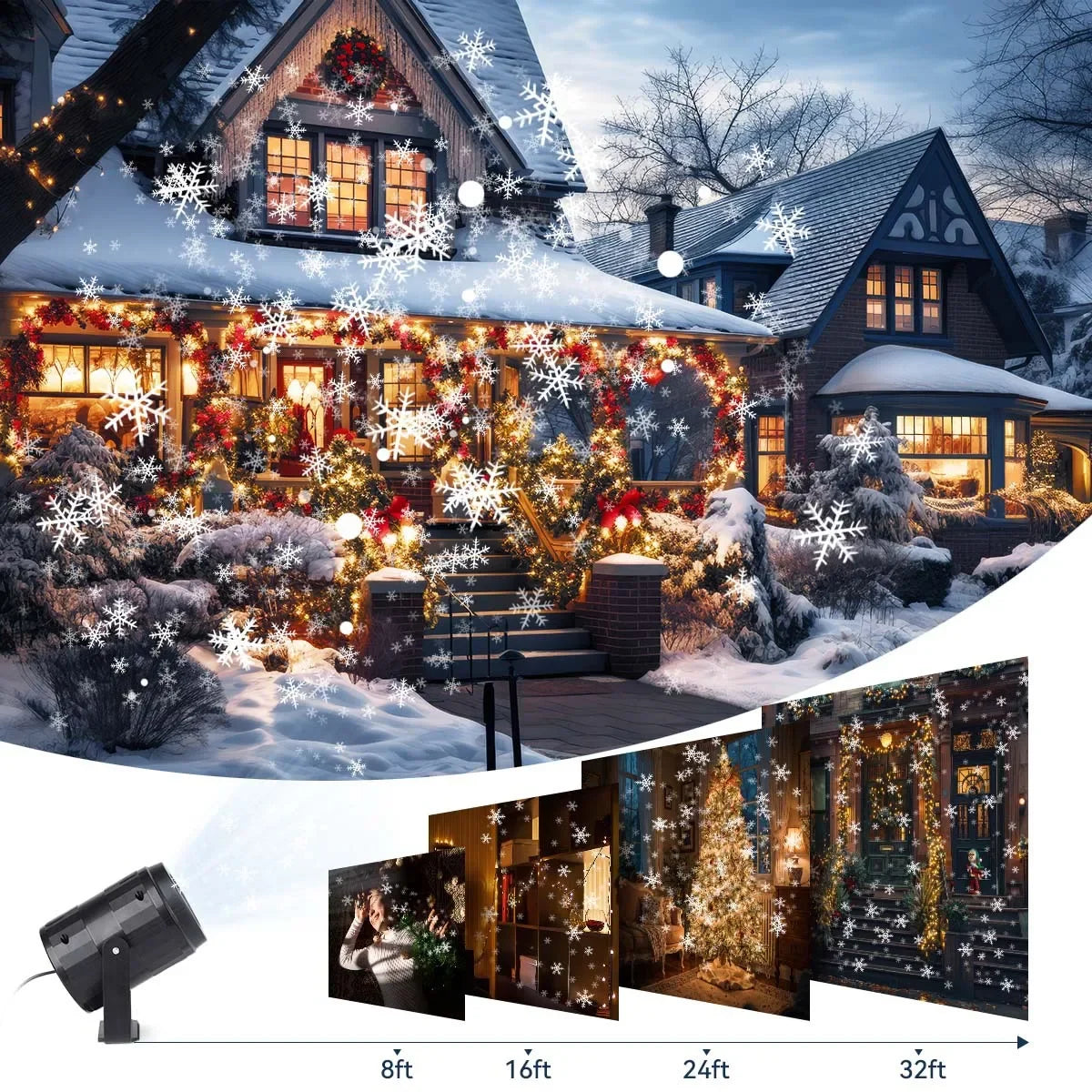 Christmas Snowflake Projector Light – IP65 Waterproof Outdoor Projector Light Babs