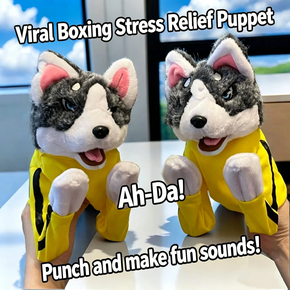 Husky Boxing Dog Hand Puppet Plush Toy – Interactive Fun Gift Hand Puppet Toy Babs