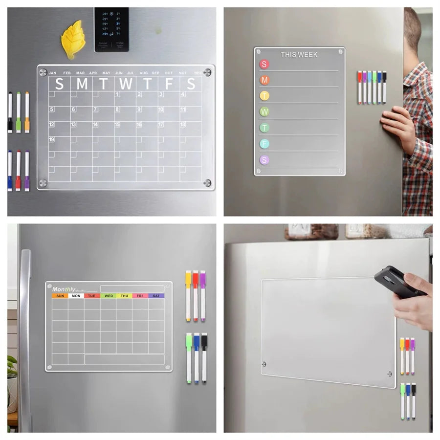 Acrylic Magnetic Whiteboard Weekly Planner with Erasable Pen Magnetic Whiteboard Planner Babs
