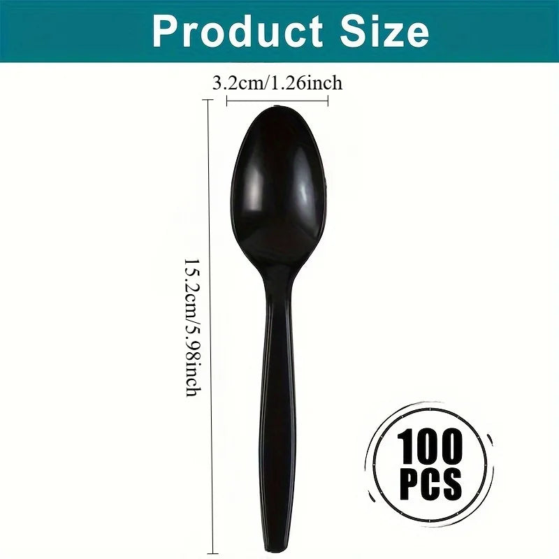 100-Pack Plastic Dessert Spoons for Parties & Buffets Plastic Dessert Spoons Babs