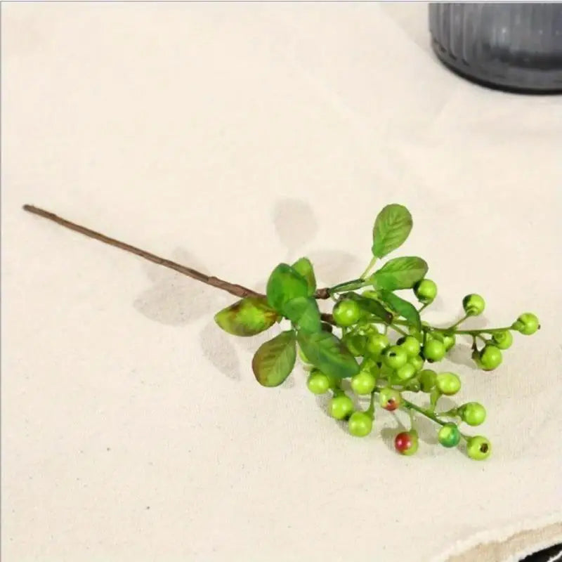 2Pcs Mini Artificial Berry Foam Flowers – Christmas & Wedding Decor Artificial Floral Decor Babs green 2pcs