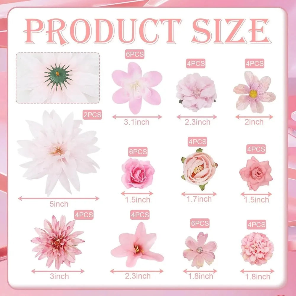 48Pcs Pink Silk Rose Artificial Flowers – Wedding & Home Decor Artificial Silk Flowers Babs 48Pcs